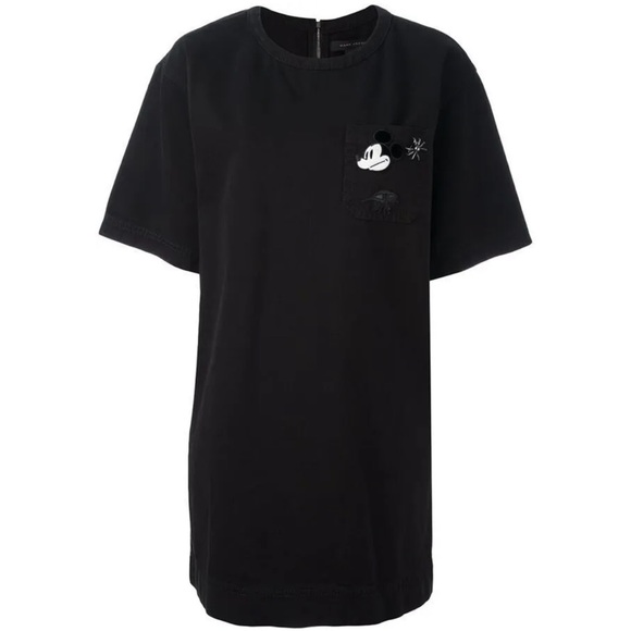 Marc Jacobs Mickey Mouse Denim Short Sleeve Dress Large - Picture 3 of 8